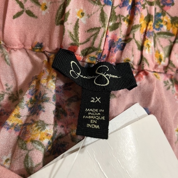 Jessica Simpson 2X wide leg summer flower print pants NWT plus size - Picture 6 of 7